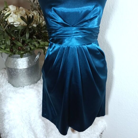 TWEEZE ME TEAL STRAPLESS DRESS SZ.7 EUC - Picture 4 of 6